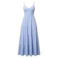thumbnail image 7 of Gyujnb Thin Spaghetti V Neck Strap Maxi Dress All Over Ditsy Floral Print Lace Up Back Tie Fitted Bodycon Cut Elegant Gown for Maternity Photoshoot,XS, 7 of 7
