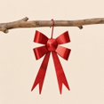 thumbnail image 4 of Christmas Bow Ornament, Iron Bow Hanging Decoration, Metallic Finish with Hanging Loop for Christmas Trees Wreaths and Garlands, Red, 4 of 6