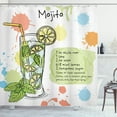 thumbnail image 1 of Ambesonne Alcohol Shower Curtain, Mojito Cocktail Recipe, 69"Wx84"L, Multicolor, 1 of 3