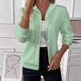 thumbnail image 2 of Zip Up Cardigan Sweater Women Cable Knit Hoodie Long Sleeve Jacket Oversized Outwear Drawstring Casual Sweatshirts, 2 of 6