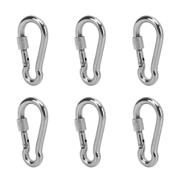 Spring Snap Hooks, Stainless Steel 6pcs Quick Connect Key Chain Link Buckle For Hiking