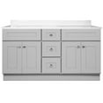 thumbnail image 4 of Design House Fully Assembled Brookings 61" x 22 Bath Cabinet with 4" Center Set Cultured Marble Vanity Top, Sherwin Williams® Gray/Solid White, 4 of 5