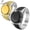 Gold, variant on Style Ring 316L Stainless Steel Two-Tone Round Square Flat Top Classic Black Gold Free Yours Forever Engraved