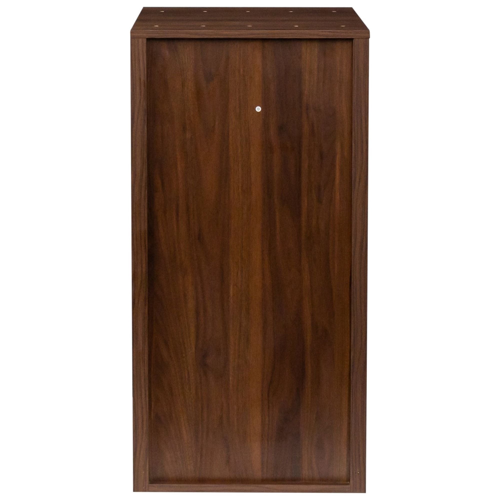 Wine Cabinet with Open Shelves and Attached Hutch, Modular Buffet for Living Room or Home Office, Brown Walnut Finish, Multi-Functional Display and Storage