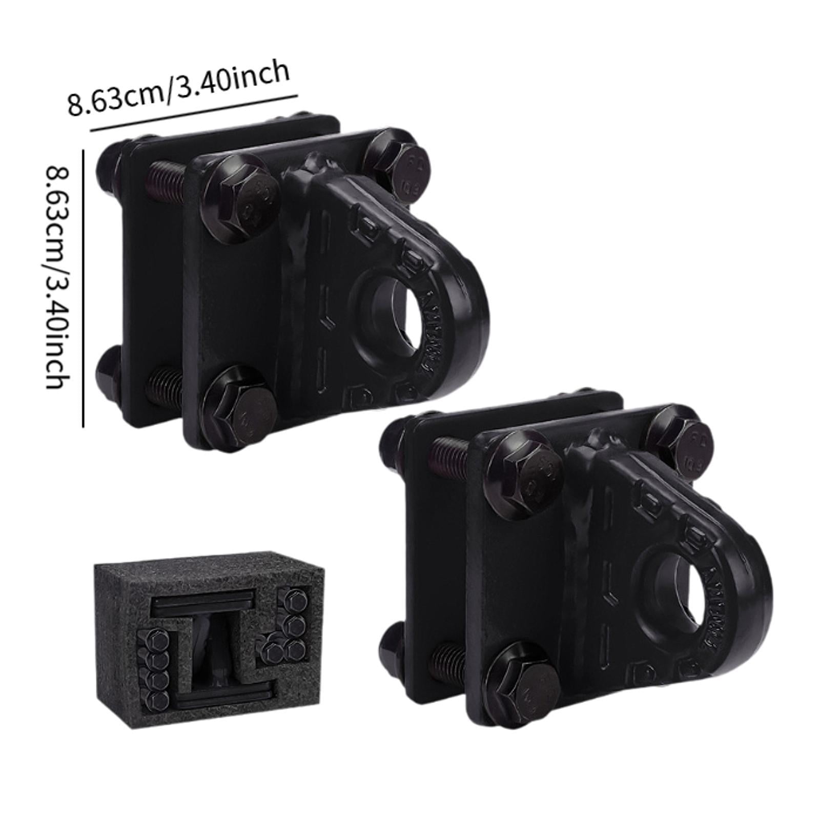 Wzmzjy 2Pcs D Ring Shackle Bracket Tow Shackle Rugged Alloy Bolt on Clevis Mount Towing Black
