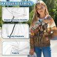 thumbnail image 6 of chaqlin Girls Horses Hoodies Size 11-13 Zip Up Hoodie Sweatshirt Boys Long Sleeve Hooded Jacket Kids Full Zip Sweater Top with Pockets Fall Winter Clothes, 6 of 7