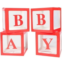 Soimiss 4Pcs Balloons Boxes Party Decorations Square Red for Gender Reveal Celebration