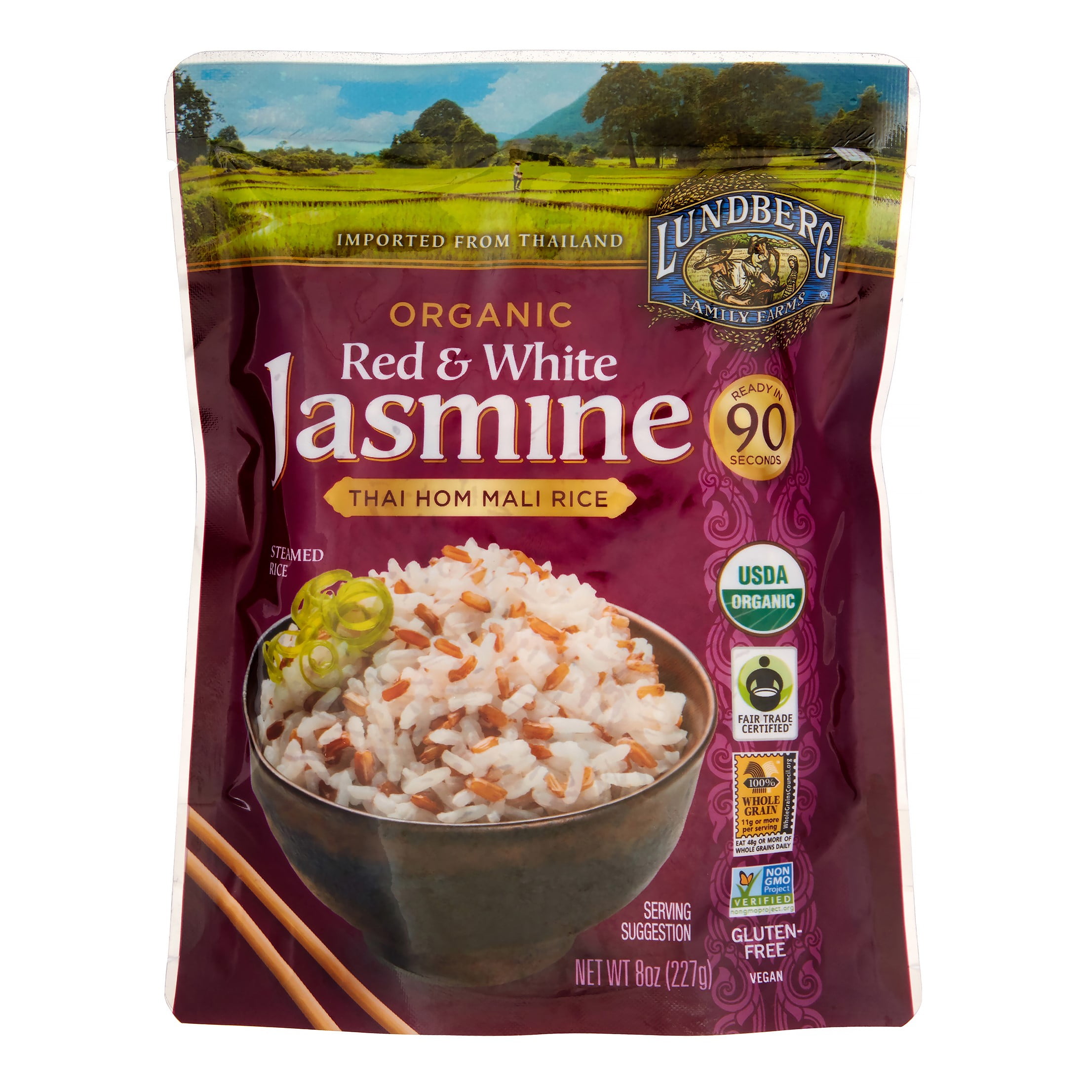 Lundberg Organic Red & White Jasmine Rice, 8 Oz