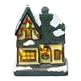 thumbnail image 2 of LED Glowing Christmas Cottage,Resin Snow Village Desktop Ornament with Warm White Light, Night Light for Holiday Decor, Shelf Table Display, and Festive Home Centerpiece(Batteries, Not Included), 2 of 5