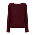 thumbnail image 5 of LYXSSBYX V-Neck Long Sleeve Sweater Tops Hot Sale Clearance for Women's Hedging V-Neck Loose Solid Color Temperament Long Sleeve Strapless Sexy Knitting Tops Sweater, 5 of 8