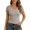 Grey, variant on Women's Tops T Shirts Lace Trim Short Sleeve Summer Slim Fit Cropped Casual With Elegant Neckline Tees