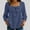 Navy, variant on Womens 3/4 Puff Sleeve Bow Front Top Square Neck 100% Cotton Loose Fit Woven Blouse,Size L