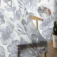 thumbnail image 5 of Watercolor Grey Floral Sheer Curtains 72 Inches Long 2 Panels Set, Window Sheer Curtains for Living Room/Bedroom, Gray Ombre Botanical Summer Light Filtering Rod Pocket Curtain 52'' x 72'' x 2, 5 of 7