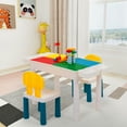 thumbnail image 3 of Imerelez All-in-One Kids Table and Chairs Set with 100PCS Marble Run Preschool Classroom Must Haves Multi Activity Toddler Table Kids Building Blocks Toys for Kids Ages 3+, 3 of 7