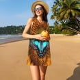 thumbnail image 3 of Lsque Butterfly Alighted On Sunflowers Pattern Summer Dresses for Women – Sleeveless T-Shirt Swing Sundress, Perfect for the Beach and Casual Days, 3 of 7