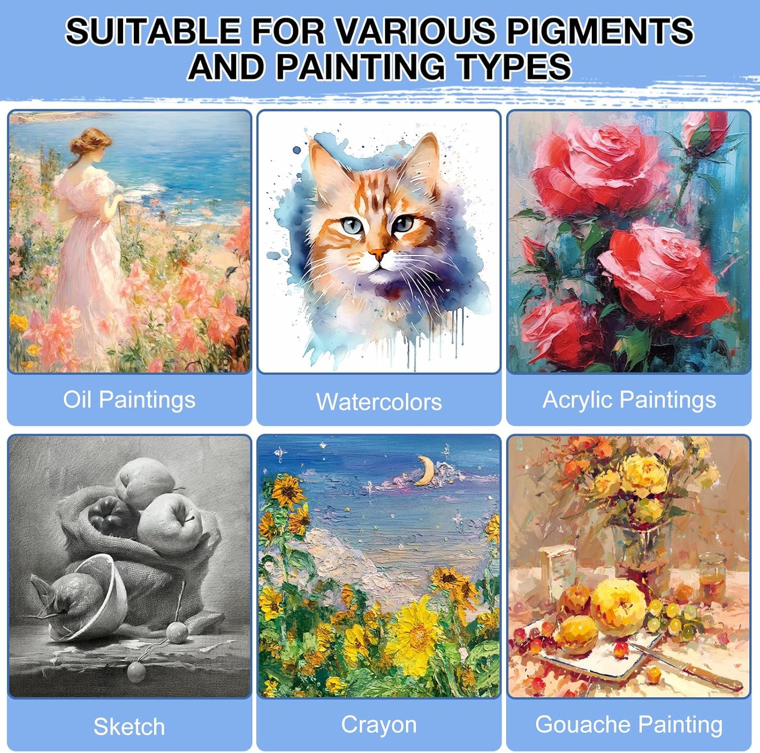 12 Pack Stretched Canvas for Painting, 4x4, 5x7, 8x10, 10x12, 12x16(2 of Each), Round Canvas with 8x8, 12x12(1 of Each), Blank Canvases Primed Paint Canvas for Beginners, Artists