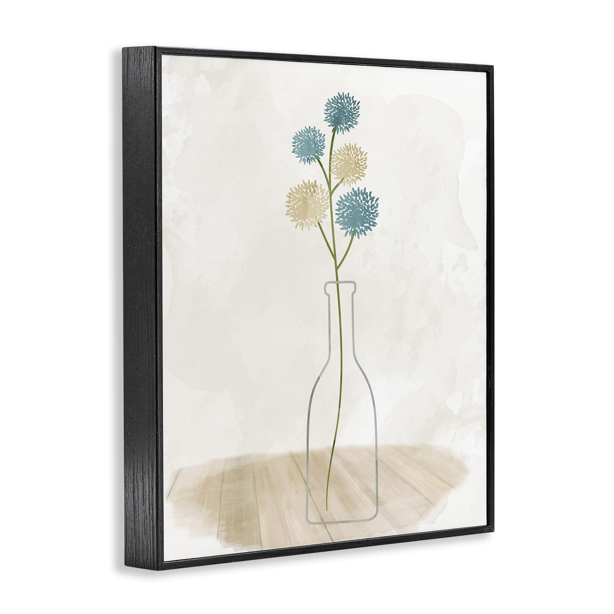 Stupell Industries Simple Bud Vase Botanical & Floral Painting Black Framed Art Print Wall Art, 24 x 30