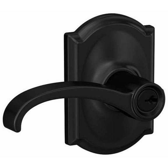 Schlage F51A-WIT-CAM-622 Custom Whitney Single Cylinder Keyed Entry Door Lever Set -Matte Black