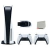 Sony Playstation 5 Disc Version (Japan Import) Console with Extra White Controller and 1080p HD Camera Bundle with Cleaning Cloth