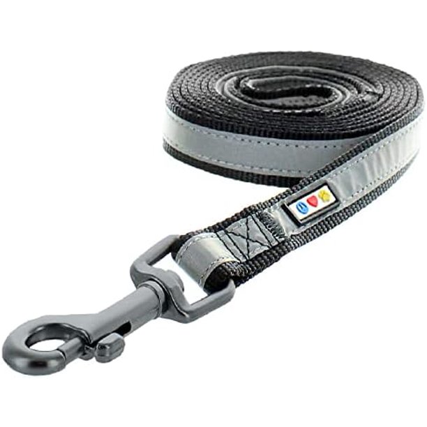 6 FT Padded Dog Leash With Comfortable Neoprene Padding Handle Black