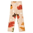 thumbnail image 3 of Thanksgiving Pumpkins Fall Leaves Pajamas For Women Loose Retro Night Pajama Pants Comfortable Sleepwear Bottoms Homewear, 3 of 6