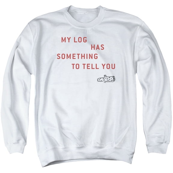 Trevco Sportswear SHO566-AS-2 Twin Peaks My Log Adult Crewneck Sweatshirt, White - Medium