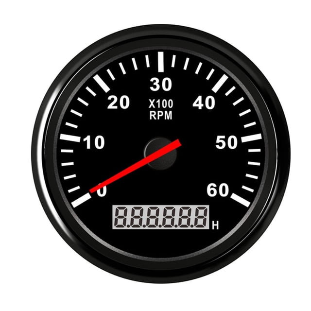 85mm Tachometer Gauge with LCD Hourmeter For Universal Car Yacht Boat Waterproof 6000 RPM Tacho meter 12V/24V