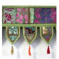 thumbnail image 4 of Indian Handmade Traditional Embroidered Toran Cotton Thoranam Door Living Room Decor Bandanwar Home Valance Decorations window Hanging bohemian wall Ethnic Decorative Vintage (Green 1 Meter), 4 of 4