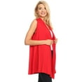 thumbnail image 4 of Women's Sleeveless Open Front Cardigan Lightweight Solid Drape Vest, 4 of 5