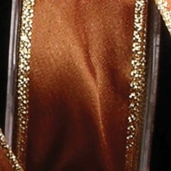 The Ribbon People Amber and Gold Woven Edge Craft Ribbon 0.25" x 220 Yards