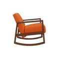 thumbnail image 3 of Benjara Clovi 32 Inch Rocker Accent Chair, Orange Fabric, Foam Cushions, Brown Wood, 3 of 5
