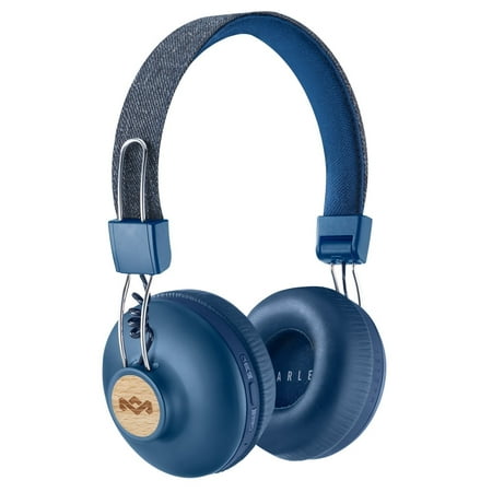 House of Marley - Positive Vibration 2 Wireless Headphones Noise Isolating In-Line Mic Removable Tangle-Free Cable Foldable On-Ear Design EM-JH133-DN