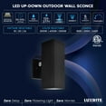 thumbnail image 7 of Luxrite Dusk to Dawn LED Outdoor Wall Light, 10", Up or Up and Down Light, 3CCT 3000K-5000K, 15/20/24W, IP65, ETL 2-Pack, 7 of 7