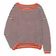 thumbnail image 1 of New Knitted Sweater   Stripe Contrast Color Design Shoulder Long Sleeve, 1 of 7