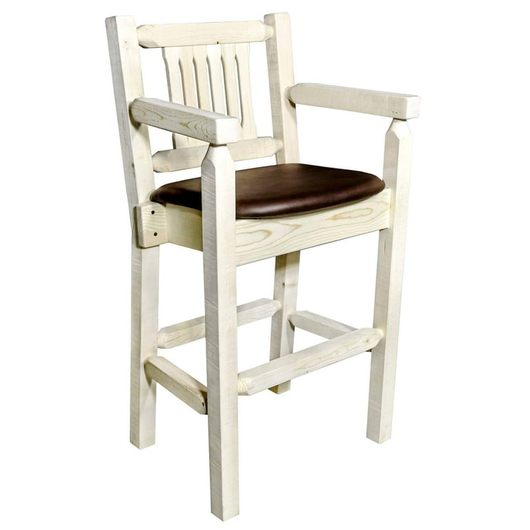 Homestead Collection Counter Height Captain's Barstool Saddle