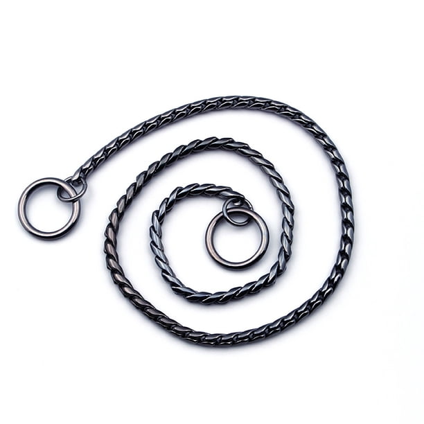 Collar de cadena para perros, correa de cadena en forma de P, eslabones metálicos, collar de entrenamiento para perros de razas medianas y grandes, incluyendo Pit Bulls.