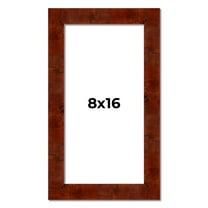 8x16 Walnut Brown Veneer Real Wood Picture Frame Width 1.75 inches | Interior Frame Depth 0.5
