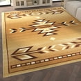 thumbnail image 3 of Emma + Oliver 8x10 Olefin Accent Rug with Southwestern Geometric Arrow Design in Brown, Black, Beige & Ivory and Natural Jute Backing, 3 of 7