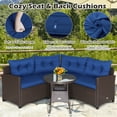 thumbnail image 5 of Costway 4PCS Patio Rattan Furniture Set Cushioned Sofa Glass Table Garden Navy, 5 of 10