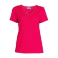 thumbnail image 6 of RealSize Women's Lace V-Neck Tee with Short Sleeves, Sizes XS-XXXL, 6 of 6