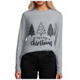 thumbnail image 6 of larppty Christmas Shirts for Women: Merry Christmas T Shirts Long Sleeve Christmas Tree Shirt Xmas Gift Blouse Tee Tops (Light Gray, XXL), 6 of 8