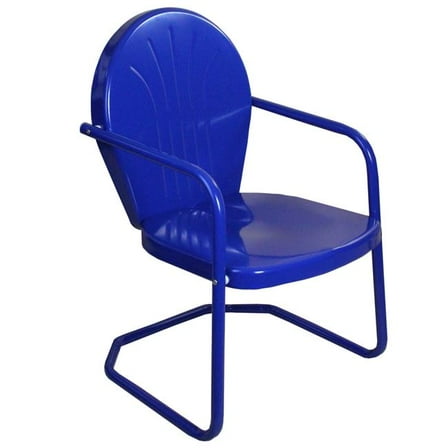 34 in. Outdoor Retro Tulip Armchair, Blue