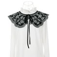 thumbnail image 2 of INSPIRE CHIC Detachable Fake Collar, Neck Ruff Mini Cape Choker False Dickey Collar for Blouse Black-5, 2 of 5