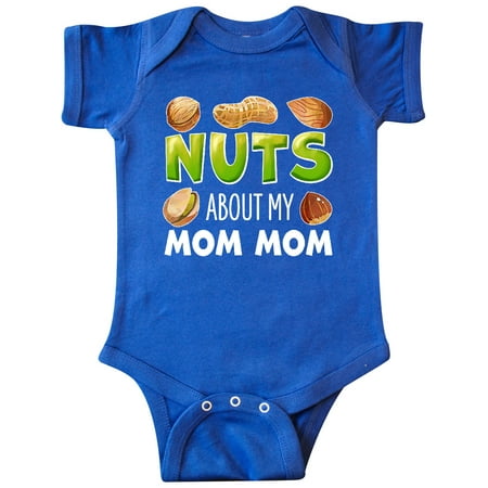 

Inktastic Nuts About My Mom Mom Peanut Almond Pistachio Gift Baby Boy or Baby Girl Bodysuit