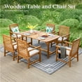 thumbnail image 2 of Sophia & William 7 Pieces Patio Dining Set Acacia Wood Outdoor Furniture Set Expandable Table and Natural Wood Chairs with Cushions for Lawn, Garden, Backyard, 2 of 12