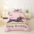 thumbnail image 2 of Homewish Dachshund Balloon Twin Duvet Cover,Happy Birthday Print Twin Bedding,Pink,Colorful Party Hat Decor,Polkadot Reversible,2pcs,1 Duvet Cover and 1 Pillowcase, 2 of 6