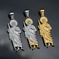 thumbnail image 3 of Fashion Personality 14K Yellow Gold Creative Statue With Rhinestone Religious God Inlaid Divine Charms Gold Color Men's Pendant, 3 of 6
