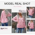 thumbnail image 2 of Chandails en Molleton à Manches Longues pour Femmes Col Quart 1/4 Zip Pull Décontracté Uni avec Poches (S-2TG), 2 of 6