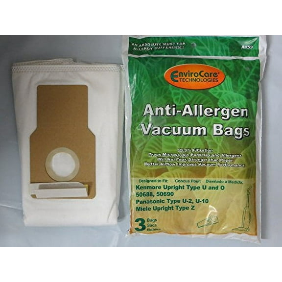 15 Kenmore Upright Allergen Filtration Cloth Vacuum Cleaner Bags for 50688 and 50690 - 15 Total Bags