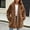 Brown, variant on Ofreoo Womens Winter Coats Warm Solid V-neck Faux Fur Jacket,Holiday,Wedding,Party ,Christmas Clearance